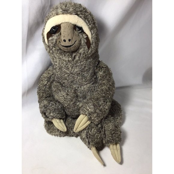 Sloth Plush Three Toed Clawed 18” Stuffed Animal Toy Realistic Brown Tan Hug Fun - Picture 1 of 9